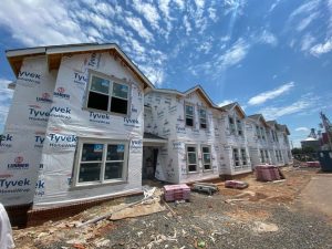 An EarthCraft multifamily development halfway finished with renovations